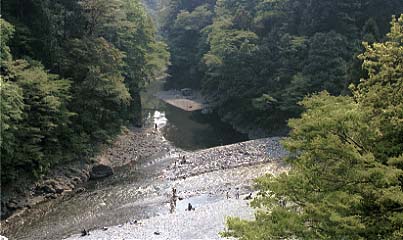 多摩川と日原川の合流地点